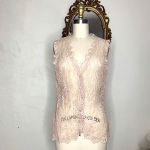 Vintage handmade sheer lace vest